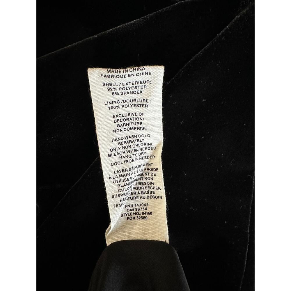 Avec Les Filles Black Velvet Rosette Strap Cocktail Dress, NWT - Picture 5 of 7